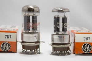 two 7n7 vacuum tubes